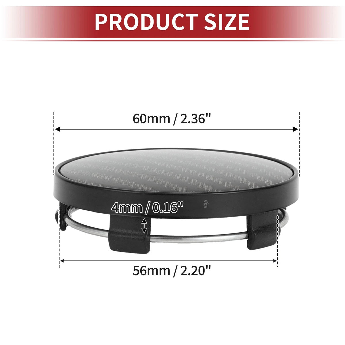 Carbon Fiber Pattern Black Wheel Hub Center Cap for Universal Fit (60mm)