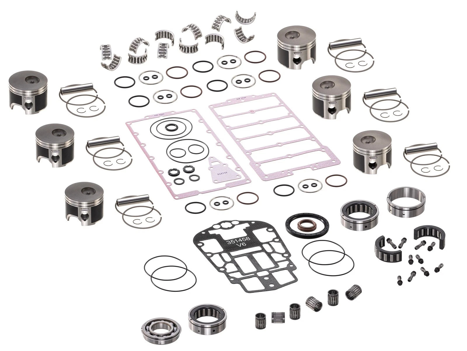 Powerhead Piston Gasket Rebuild Kit for Johnson Evinrude 150-200 HP (E-Tec)