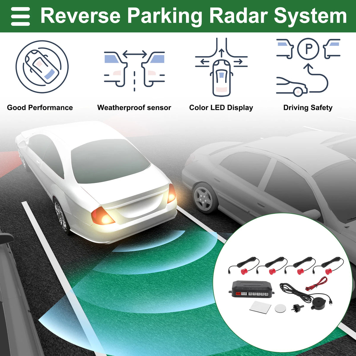 Set of 4 Reverse Parking Sensors for