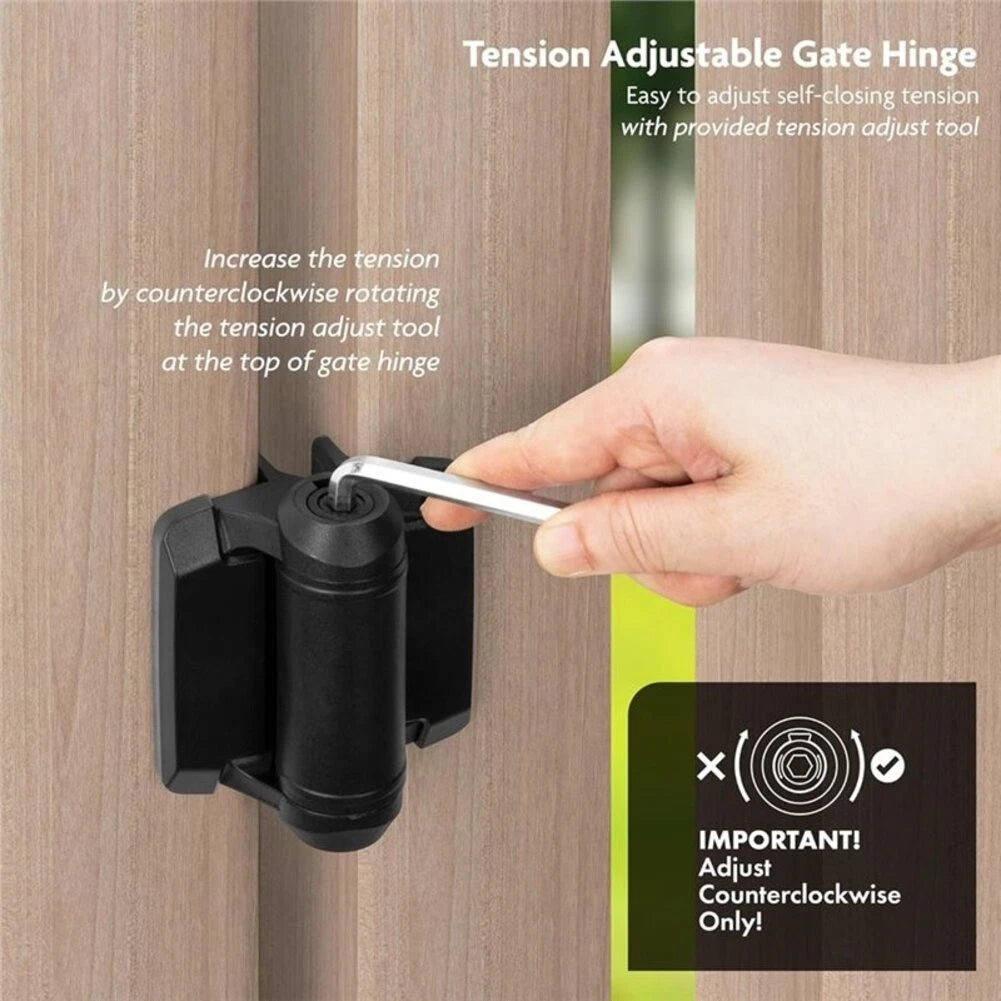 2X Outdoor Pool Gate Hinges for Universal Use (Black)