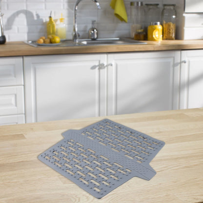 Silicone Saddle Mat for Double Kitchen Sinks (Efficient Drainage Design)