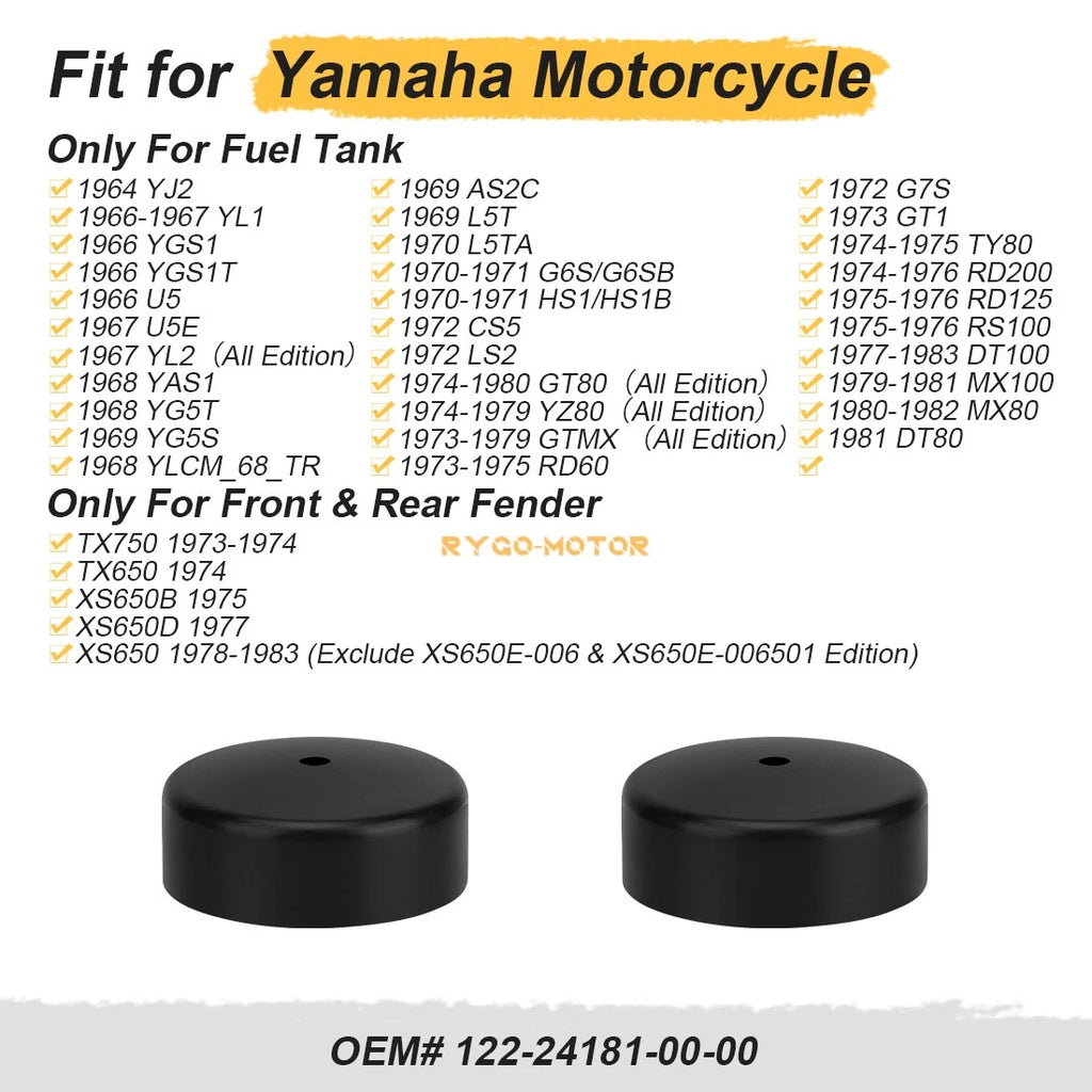 6pcs Rubber Grommets for Yamaha RD200 RD125 RD60 XS650 DT100 (1970–1980)