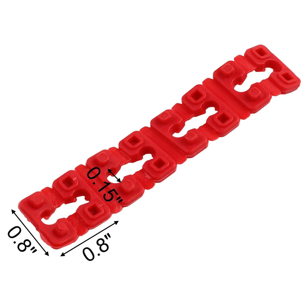Set of 100 Red Socket Gaskets for Electrical Installations