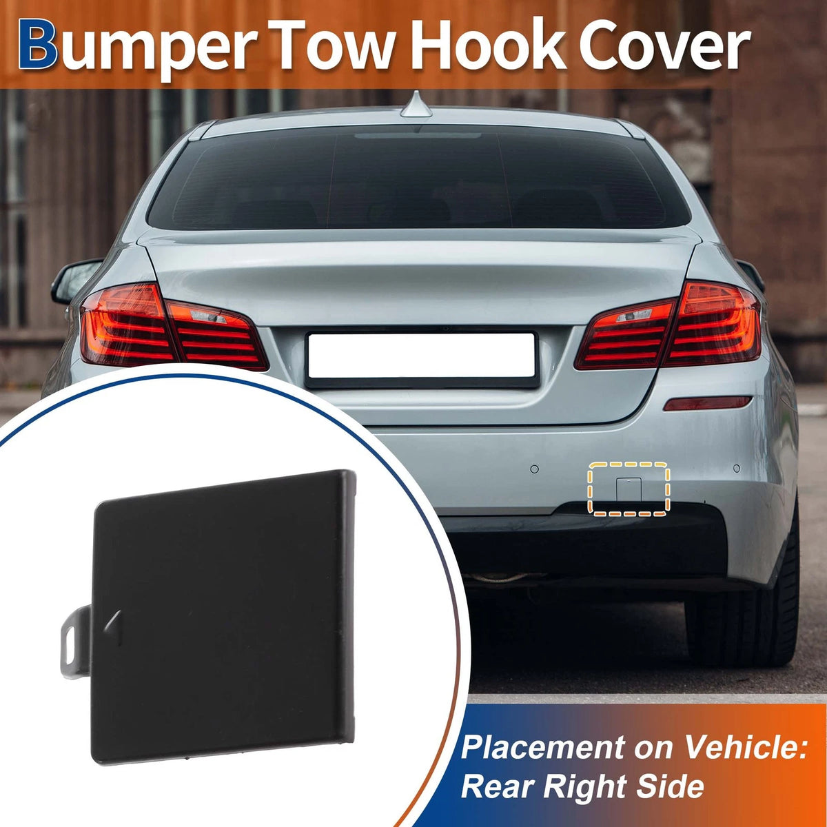 Rear Tow Hook Cover for BMW 5 Series F10 F11 (2010–2016) Replacement