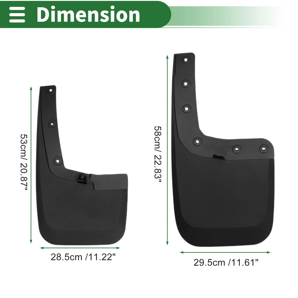 Mud Flaps Splash Guards for Ford Ranger (2024) W/ Mount Accessories