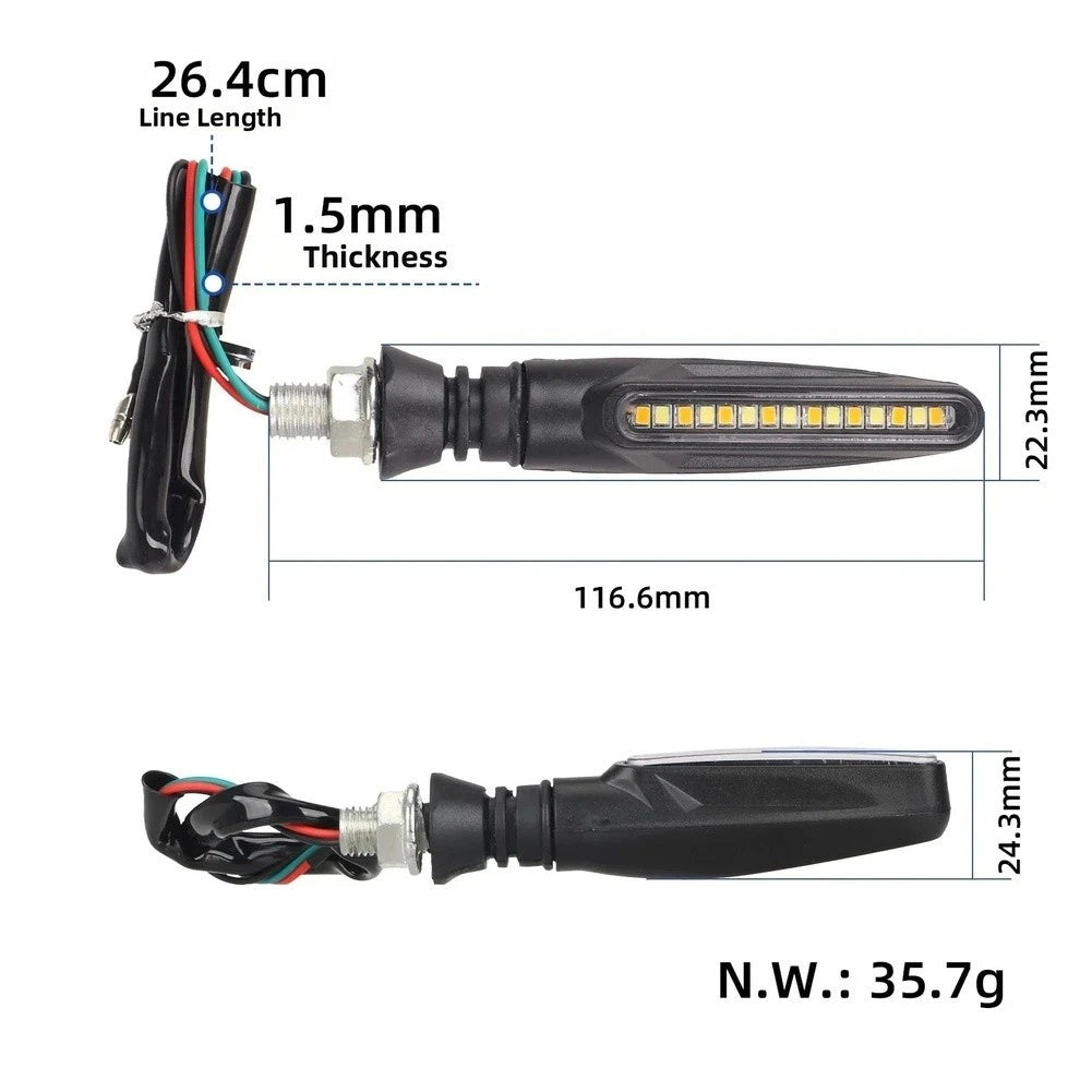 White Daytime Running Light Yellow Sequential Turn Signal Kit for Scooter