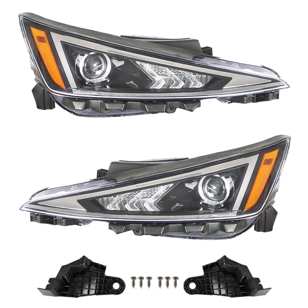 Headlight Assembly Set for Hyundai Elantra (2019–2020) Halogen, Driver+Passenger