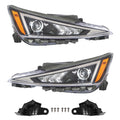 Headlight Assembly Set for Hyundai Elantra (2019–2020) Halogen, Driver+Passenger