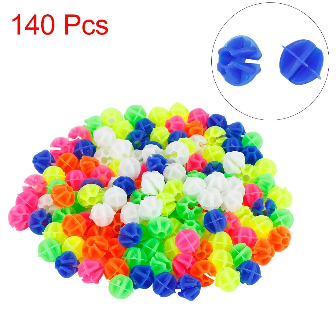 140pcs Bike Wheel Spoke Bead Clips Round Plastic for Universal Multicolor (—)