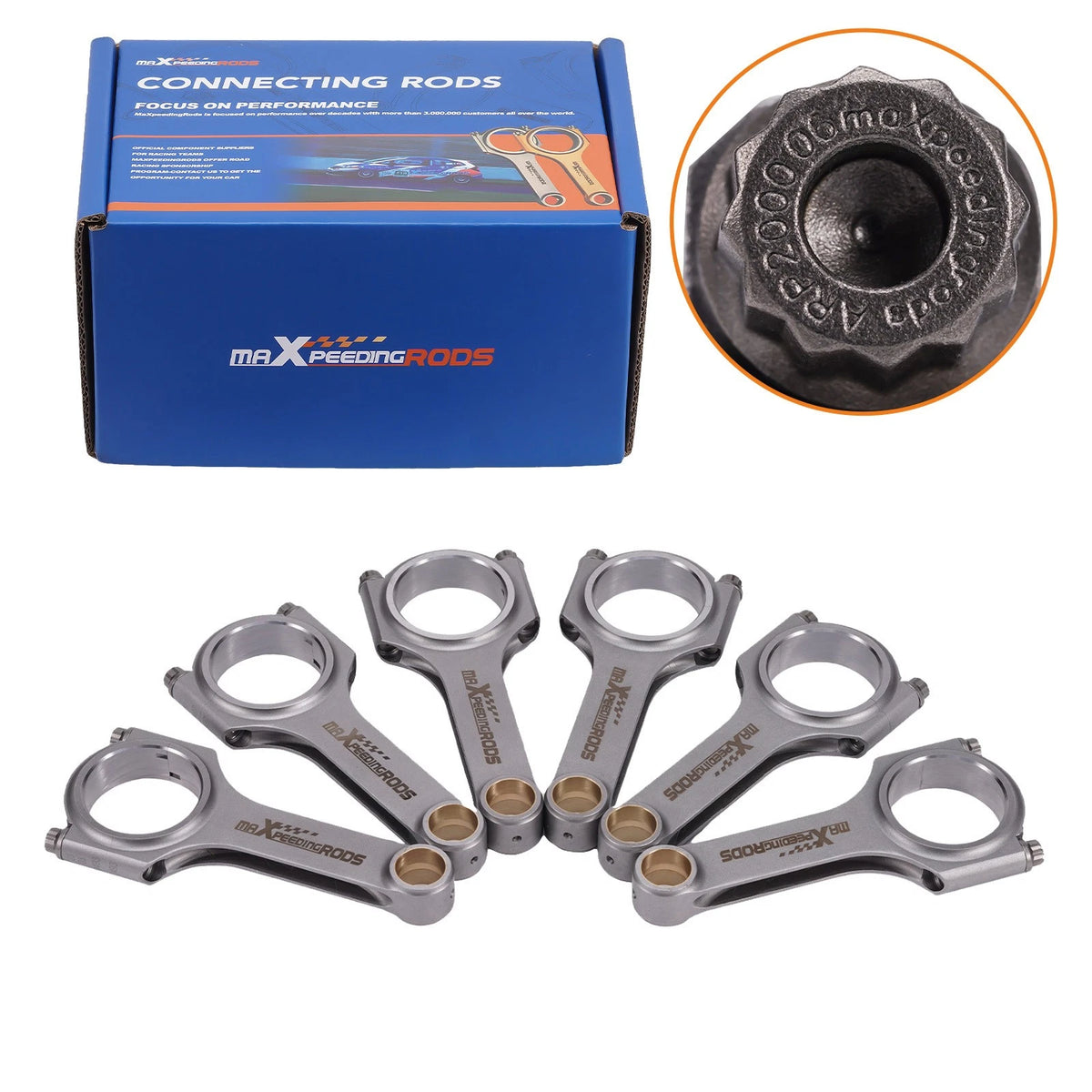 6x Forged H-Beam Connecting Rods for Audi A4 RS4 Turbo (2001–2008)