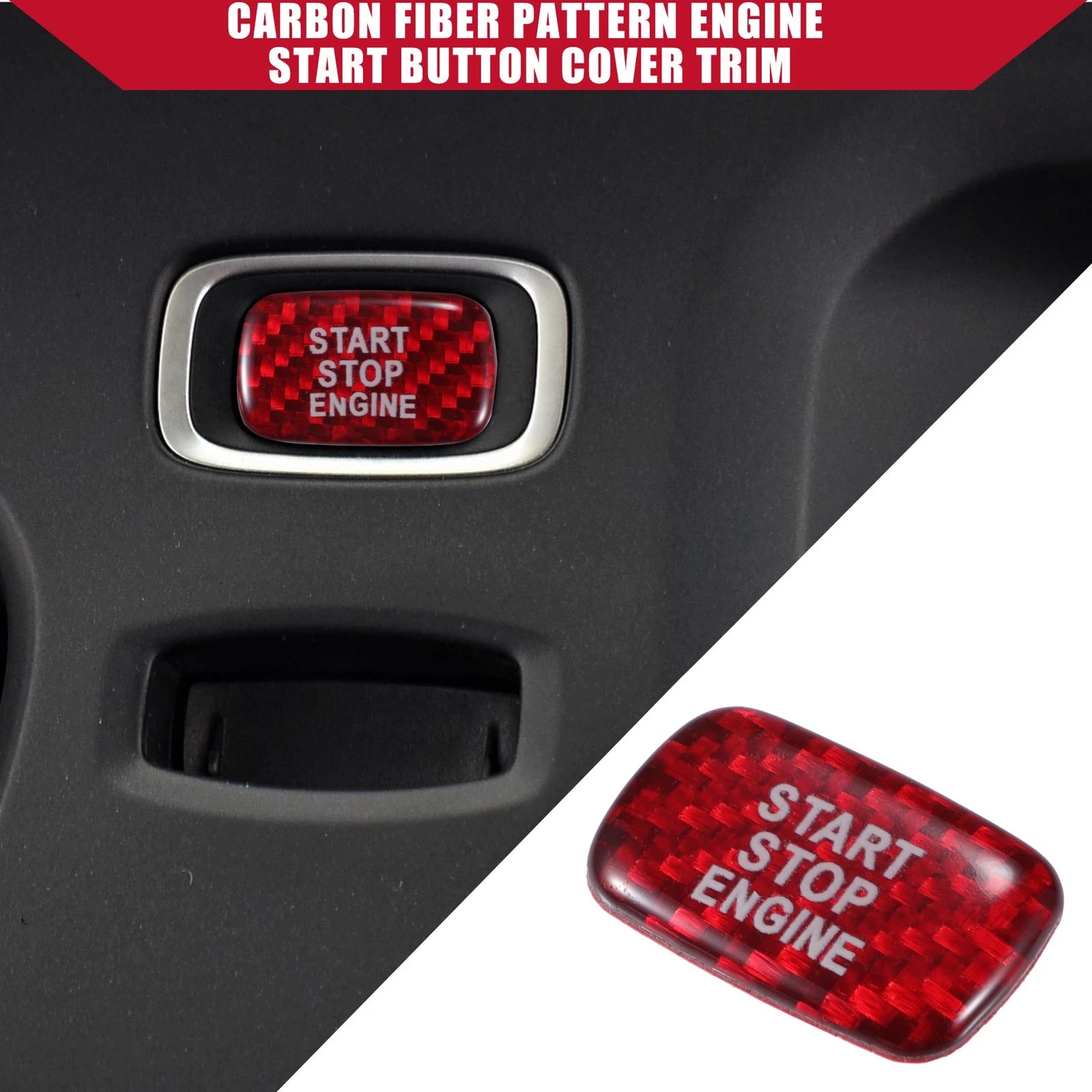 Carbon Fiber Pattern Engine Start Stop Button Cover for Volvo S60 (2011–2019)
