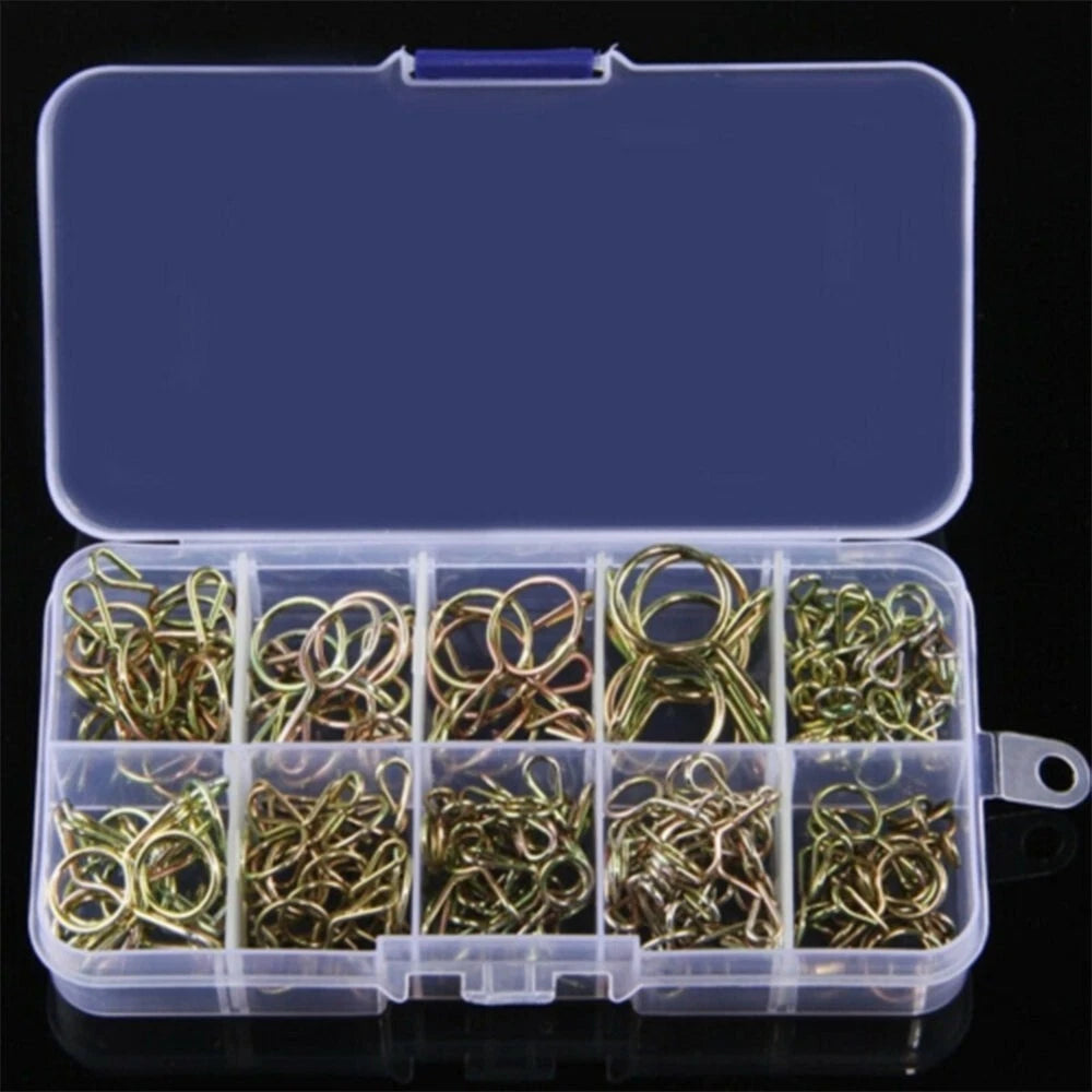 126 Pcs Fuel Oil Hose Line Clamps Assortment Kit for