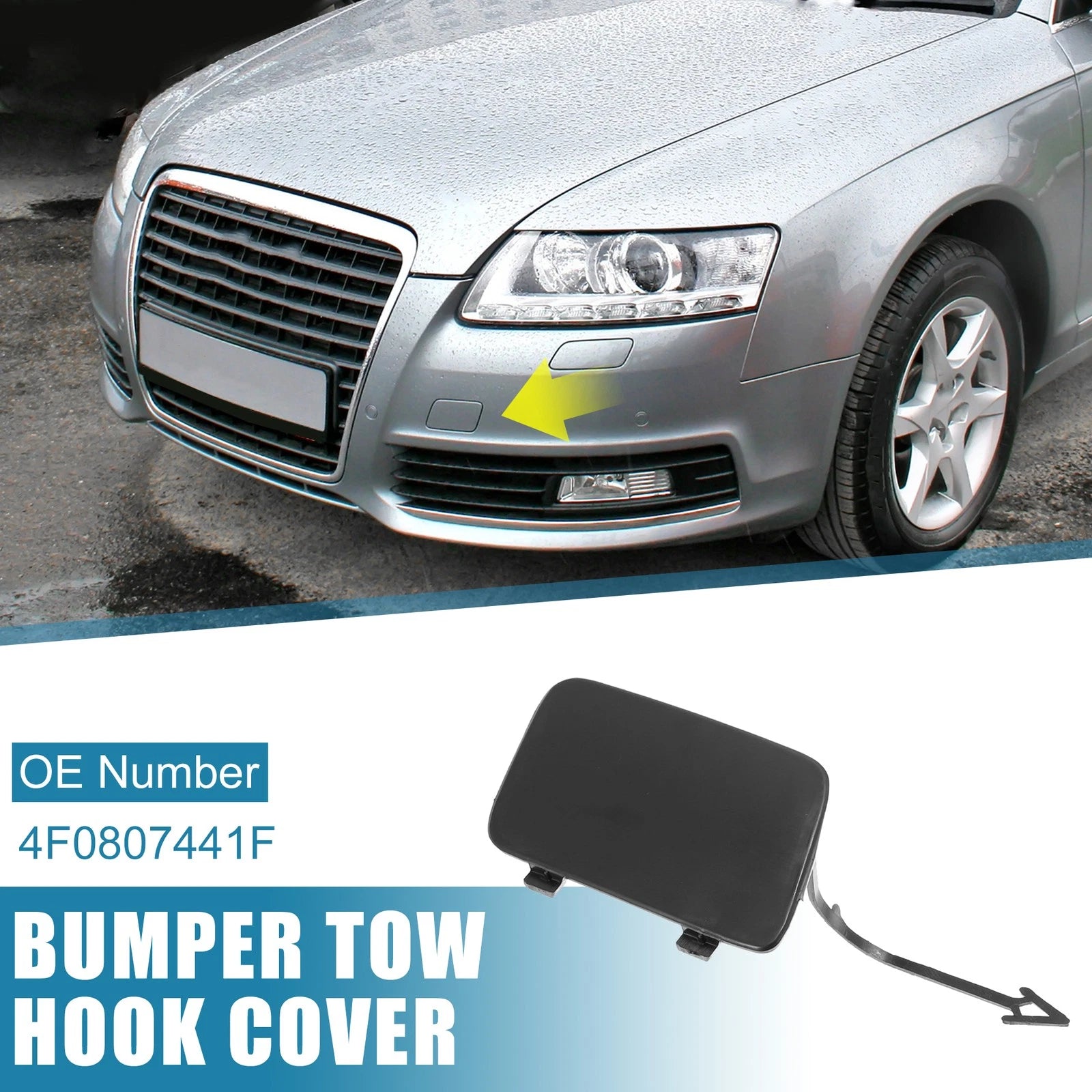 Front Bumper Tow Hook Cover Replacement for Audi A6 (2009–2011)