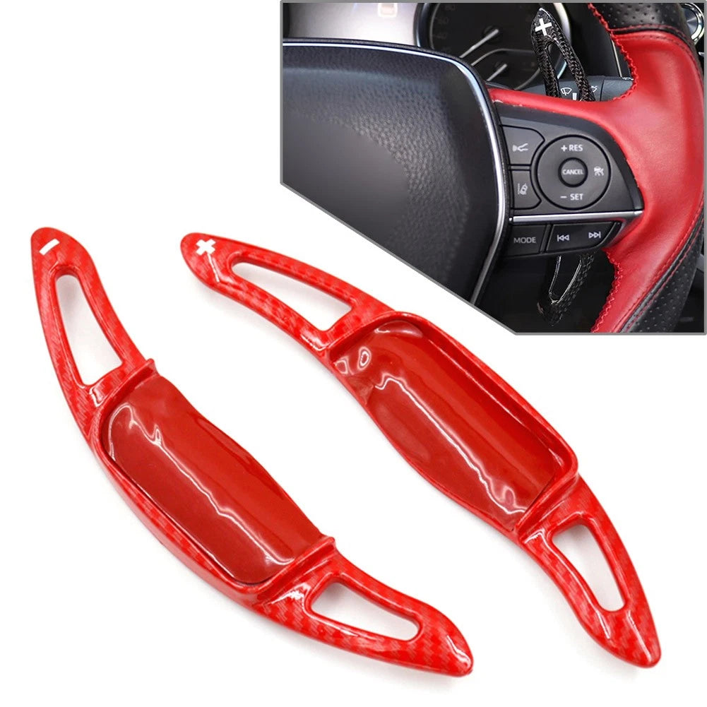 Steering Wheel Shift Paddle Extensions for Toyota Camry Avalon (Pair, Red)
