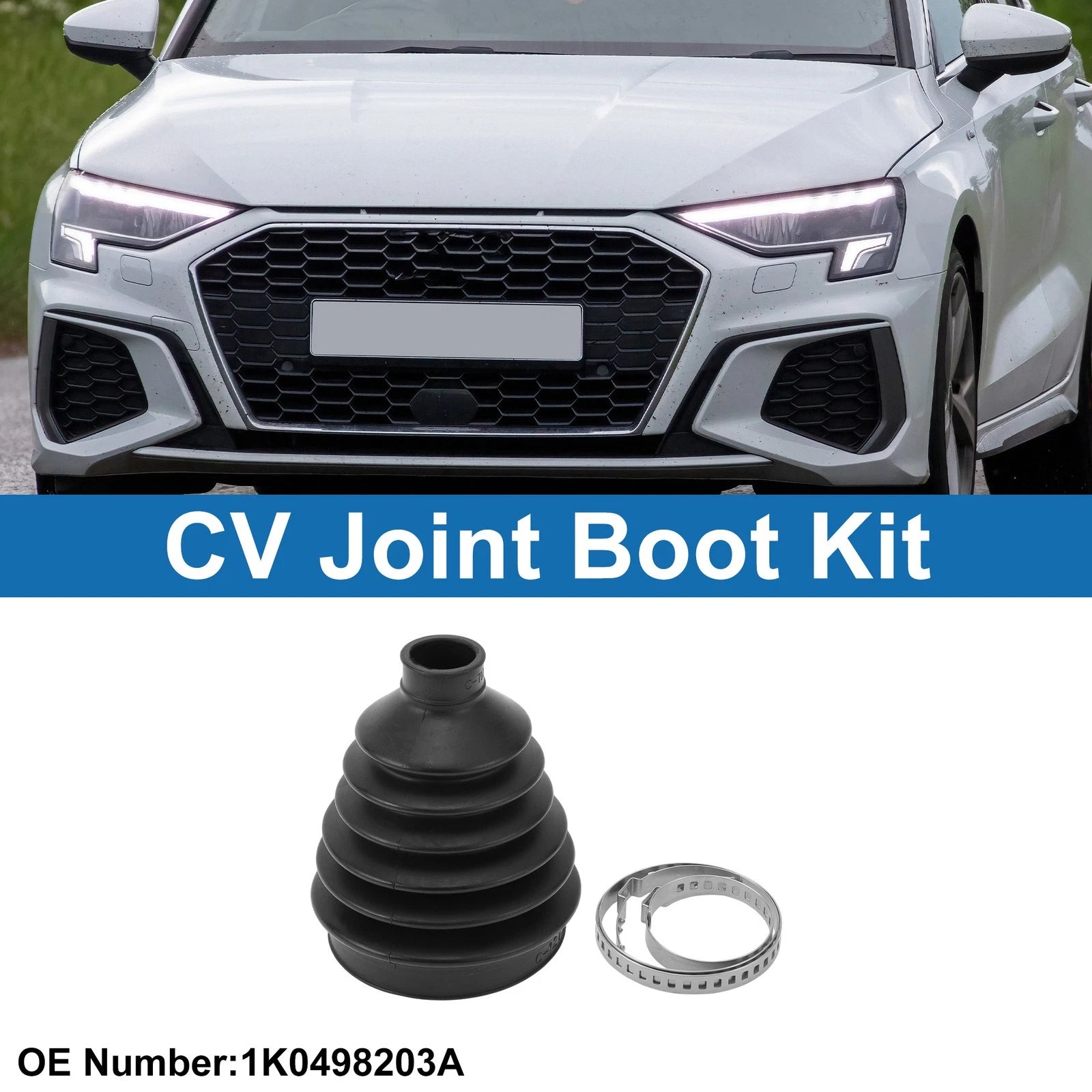 Outer CV Joint Boot Kit w/ Clamps for Audi A3 (2006–2013), Q3 (2015)