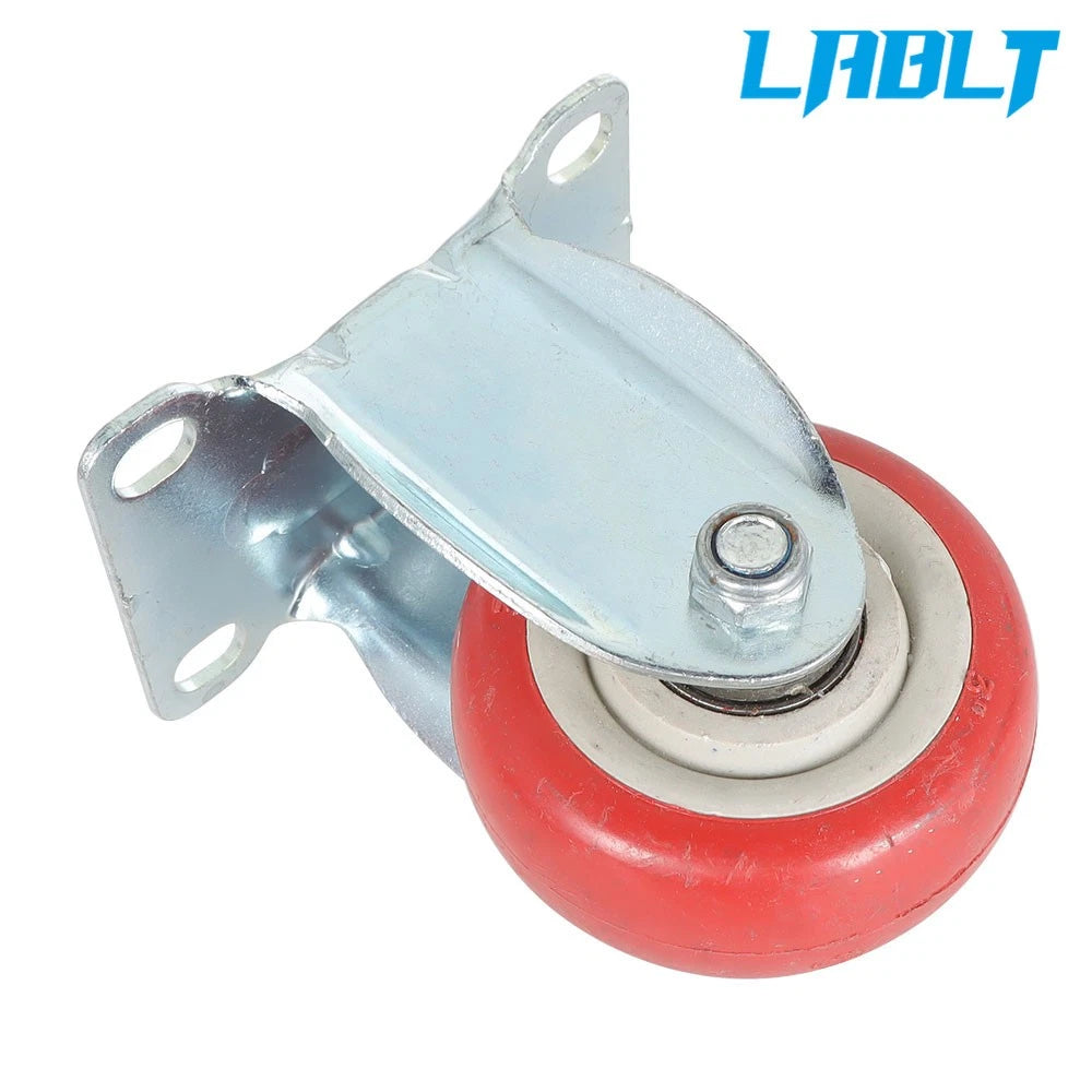 Set of 4 Heavy-Duty 3" PU Casters with 2 Fixed & 2 Swivel