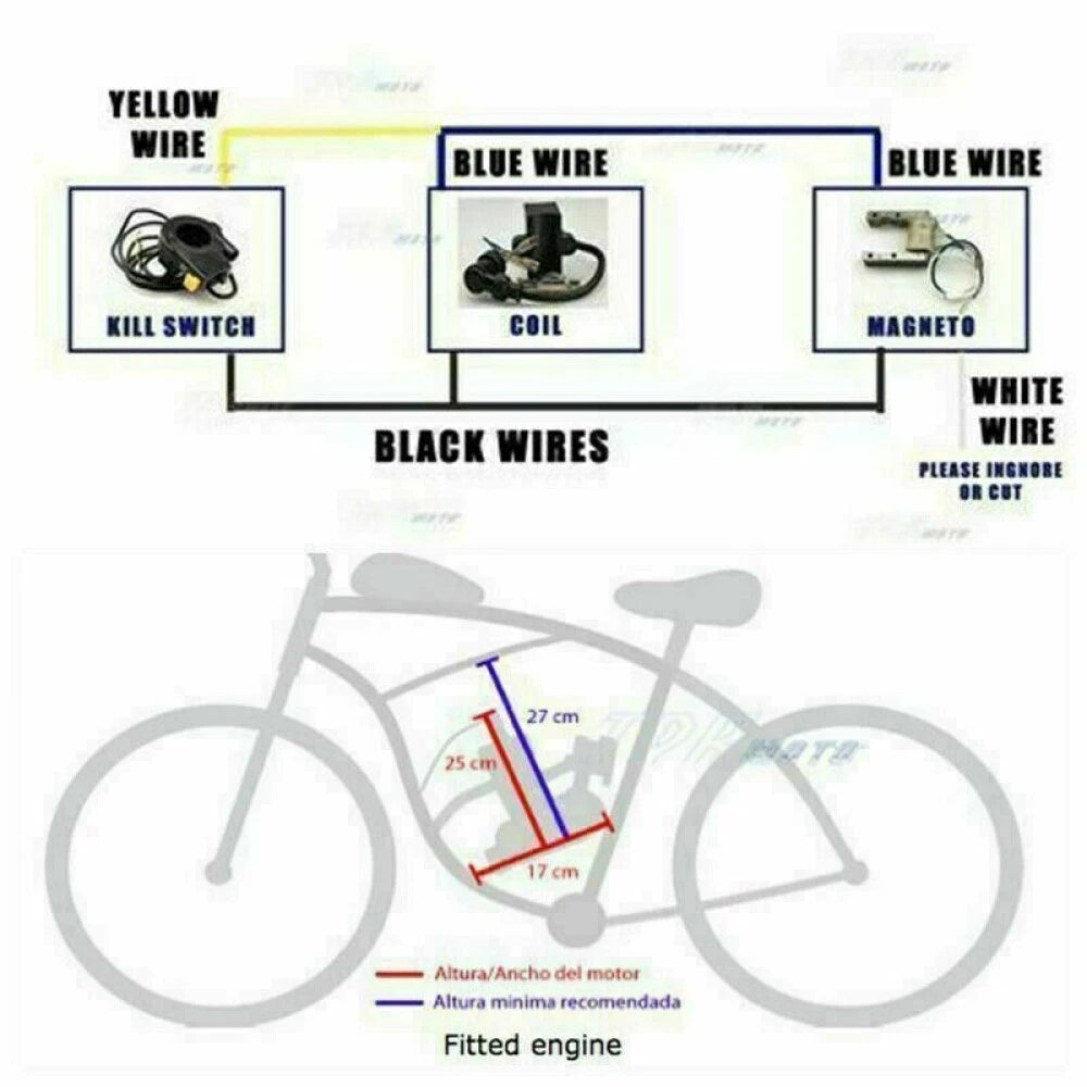 TDR MOTO 100cc 2-Stroke Engine Kit for Motorized Bicycle