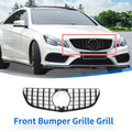 Front Upper Bumper Grille Grill for Mercedes-Benz E200 (2014–2017) Black