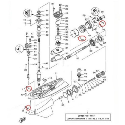 Lower Unit Seal Kit for Yamaha Outboard 2 Stroke 200HP 225HP 240HP 250HP 300HP