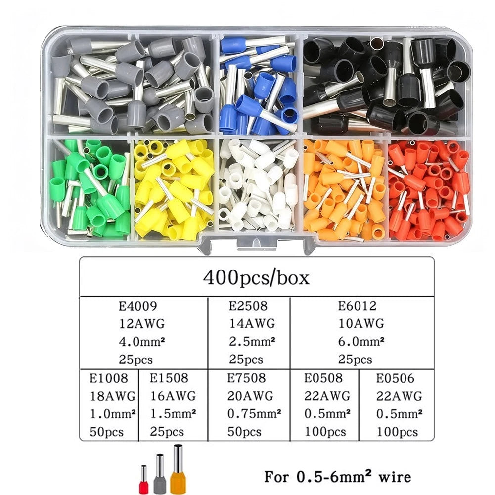 Crimp Terminal Assortment 400 Pieces Electrical Wire Connectors Kit