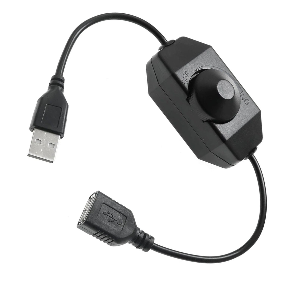 LED Strip Lights Knob Dimmer with USB Extension Cord (Black/White)