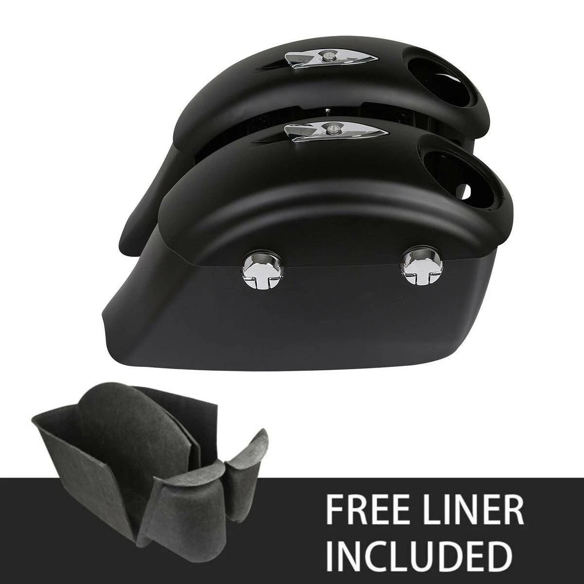 Matte Black Saddlebags with Electronic Latch for Indian Chieftain (2014–2018)