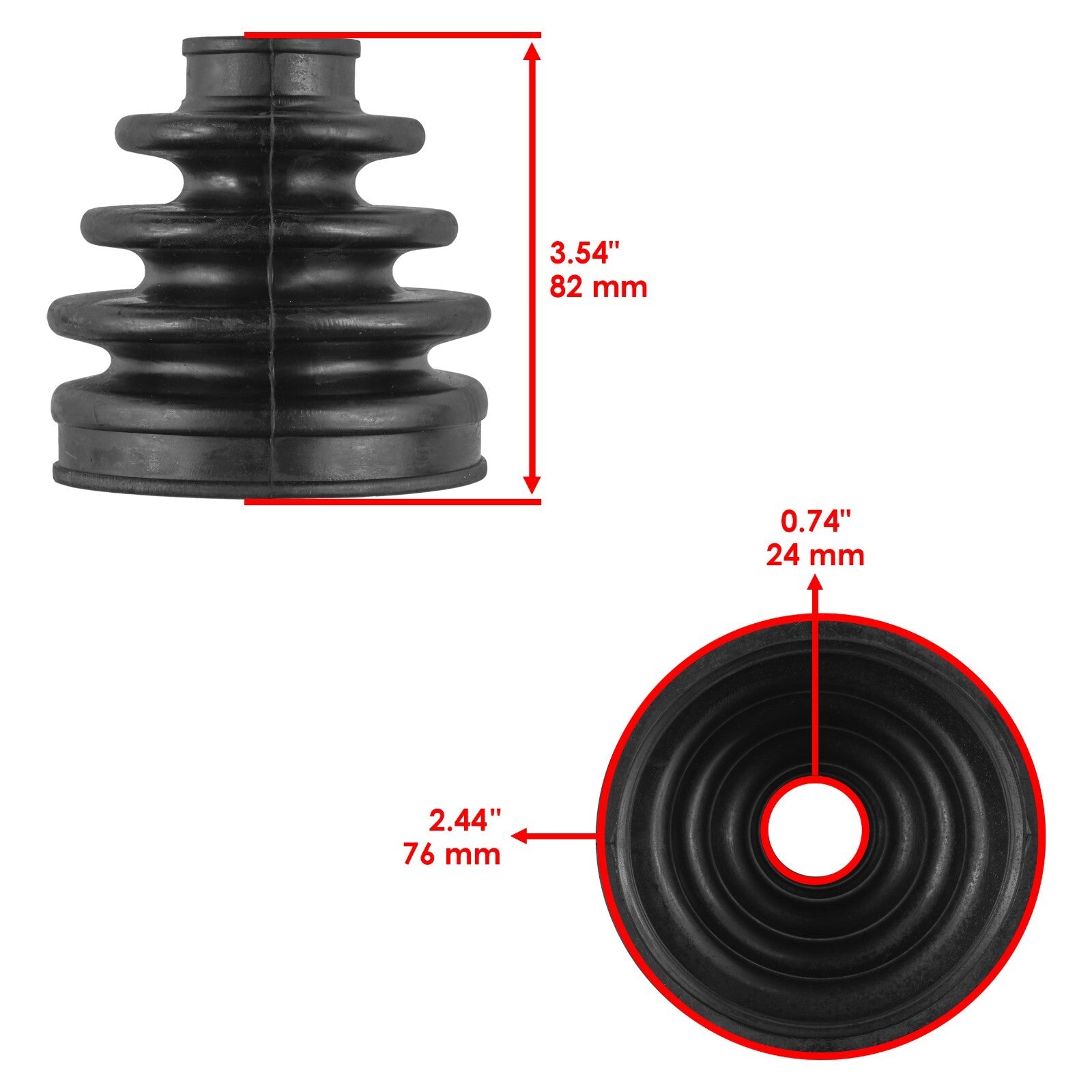 CV Boots Kit Replacement for Honda Pioneer 500 Rear Axle (2015–2021)