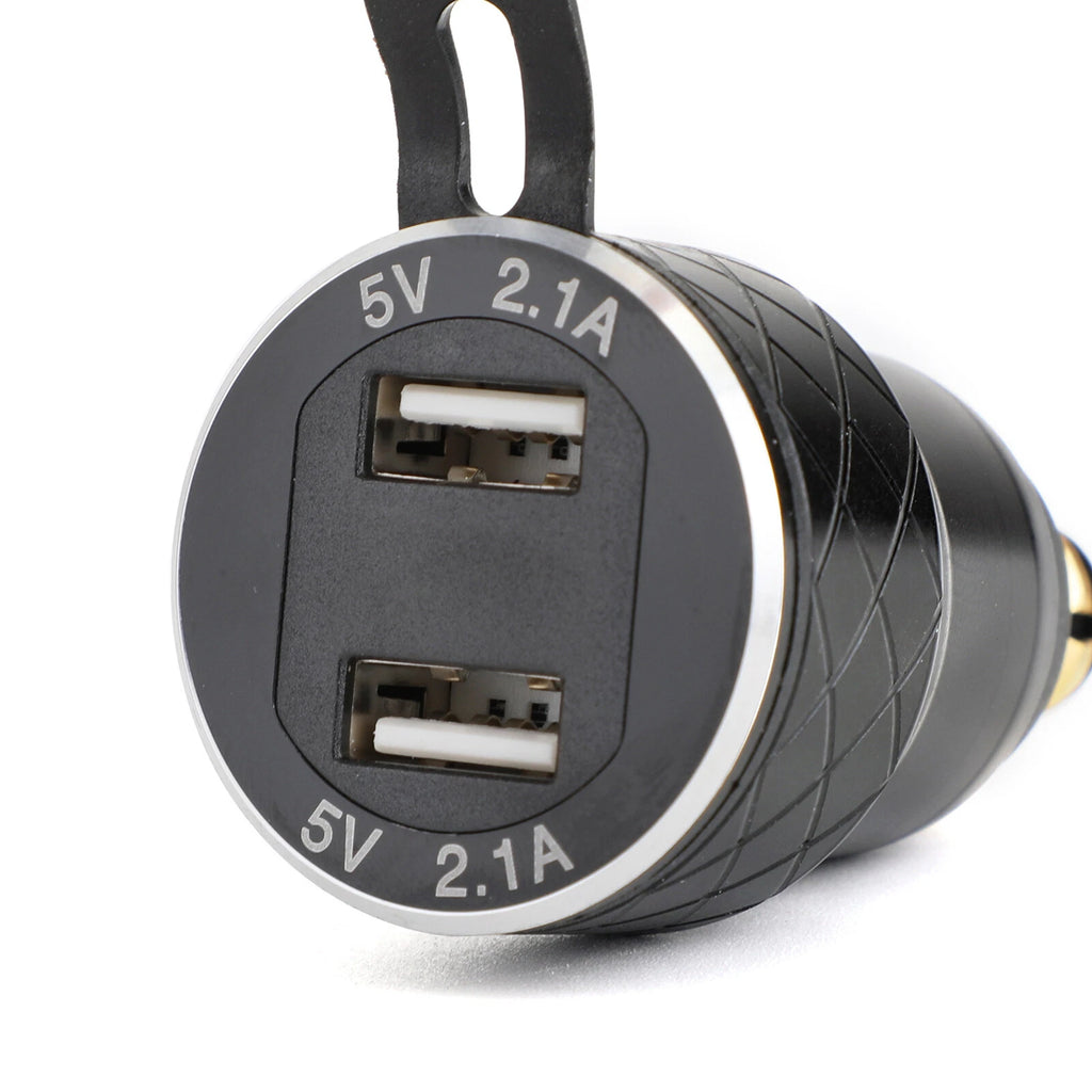 Dual USB Charger DIN Socket Voltmeter for BMW Motorcycle (EU Plug)