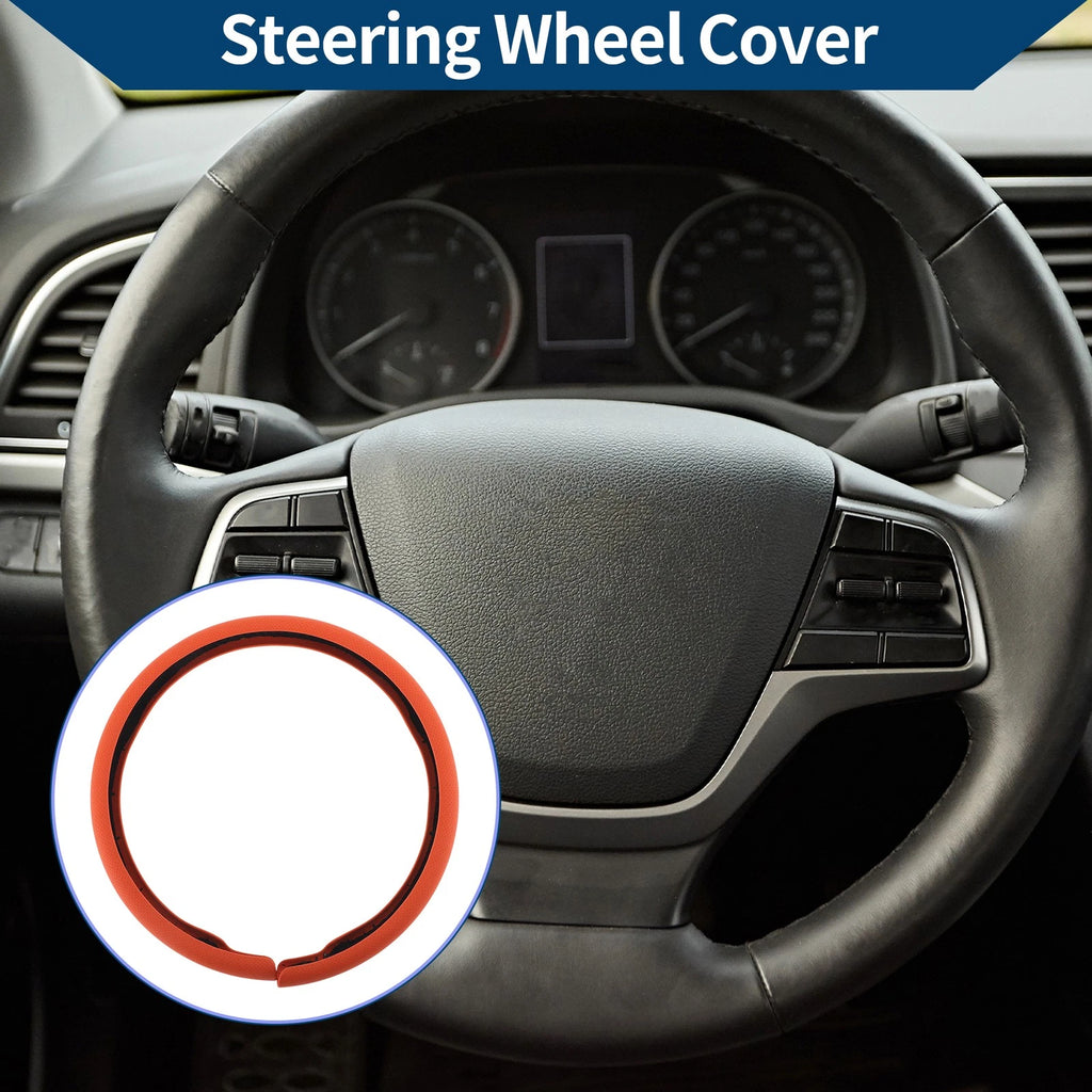 PU Artificial Leather Steering Wheel Cover for Universal Vehicles (14.96")