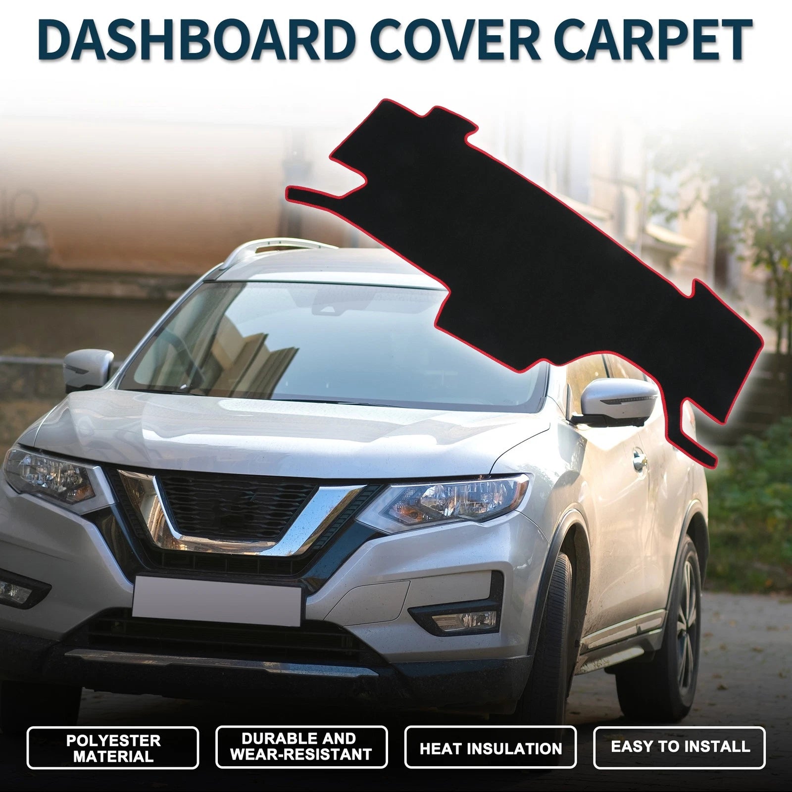 Dashboard Dash Cover Mat for Nissan Note e-Power E13 (2020–2024) Black Red Set