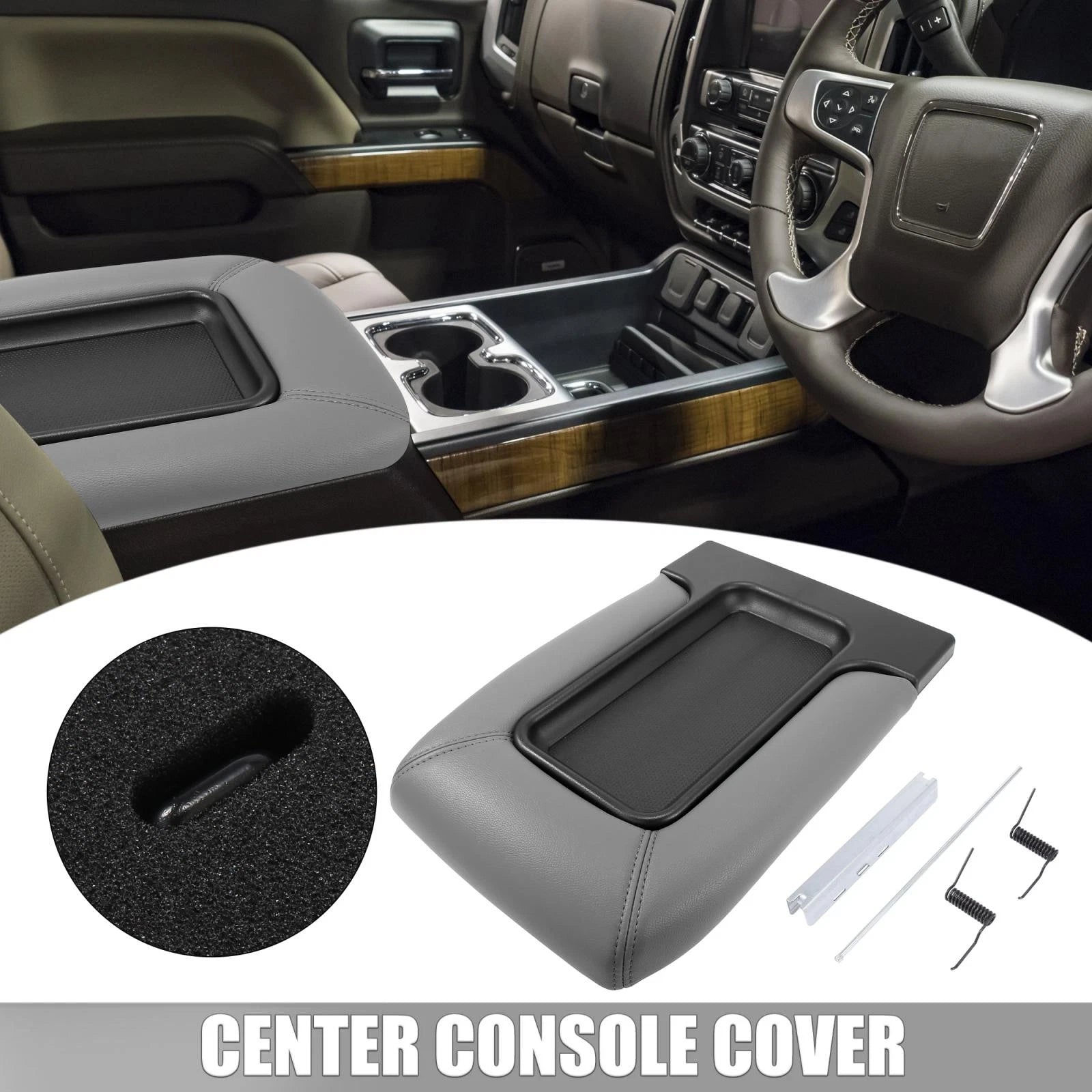 Center Console Cover Gray Replacement for Chevrolet Silverado 3500 (2001–2006)