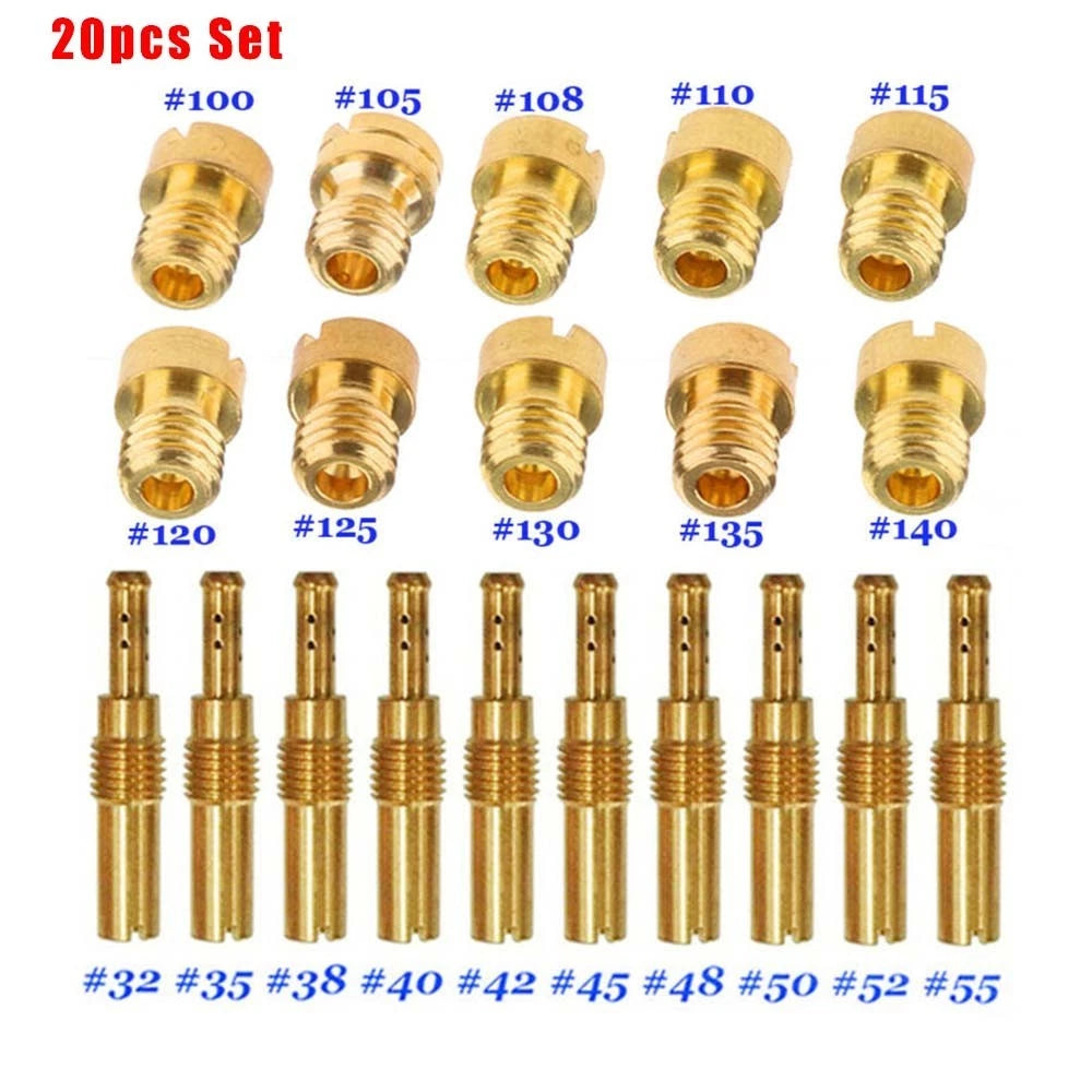 20Pcs Carburetor Main Jet + Slow Jet for 150cc 125cc