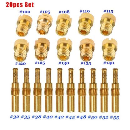 20Pcs Carburetor Main Jet + Slow Jet for 150cc 125cc