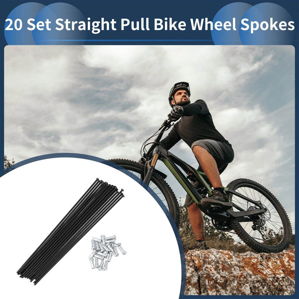 Bicycle Spokes Straight Pull 160mm Replacement for 20 Set 14G Wheel