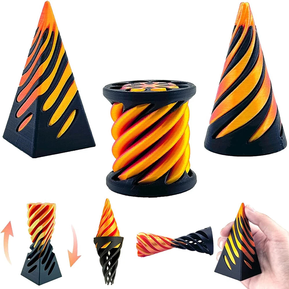3pcs Mini Vortex Thread Illusion Desktop Deco for Relaxation