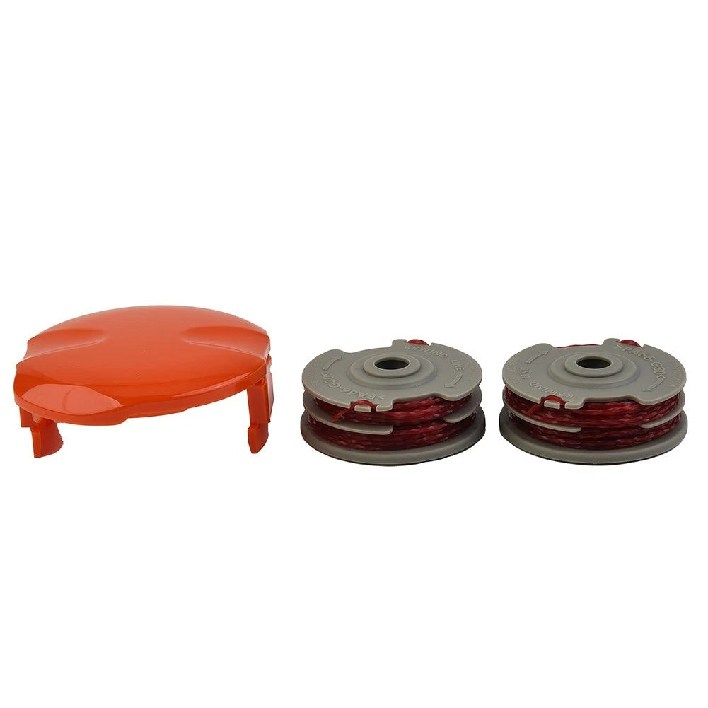 2X Double Autofeed Spool & Line & Cap Cover for Flymo Trimmers