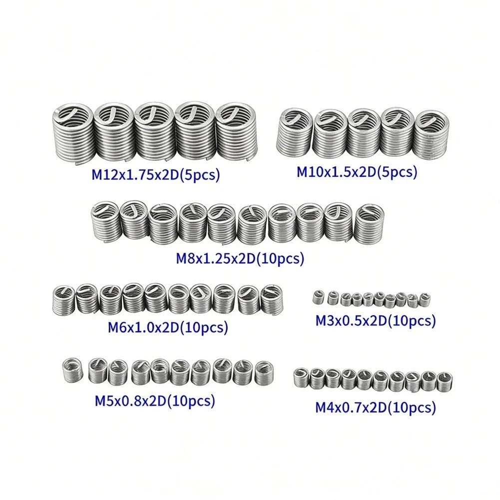 60pcs Threaded Sleeve Kit 304 SS for Metric Thread Repair (M3)