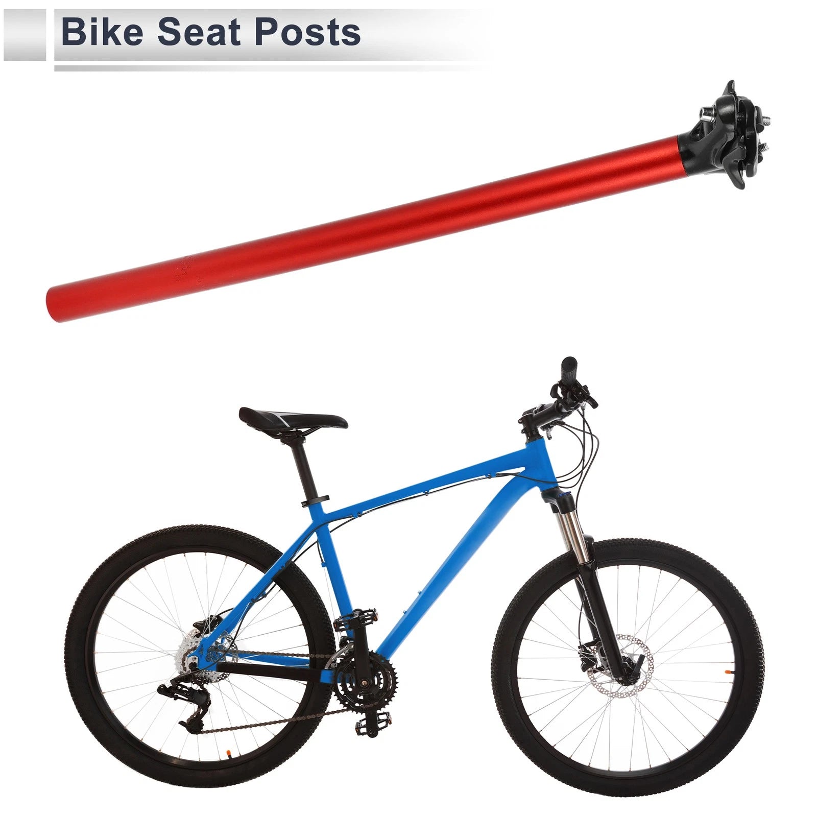 Seatpost Adapter 27.2x500mm Adjustable Replacement for Bike Universal (—)