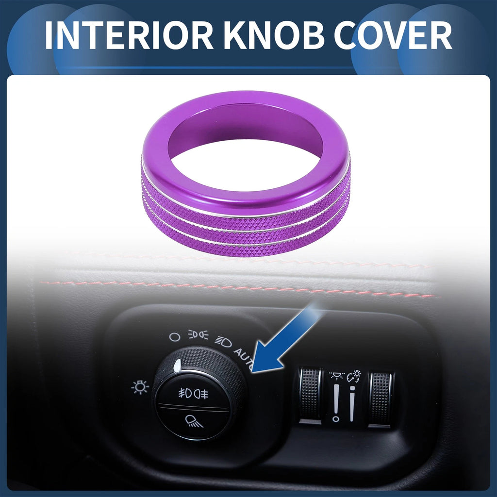 Fog Light Switch Knob Cover Ring for Dodge Ram 1500 (2018–2022) Purple