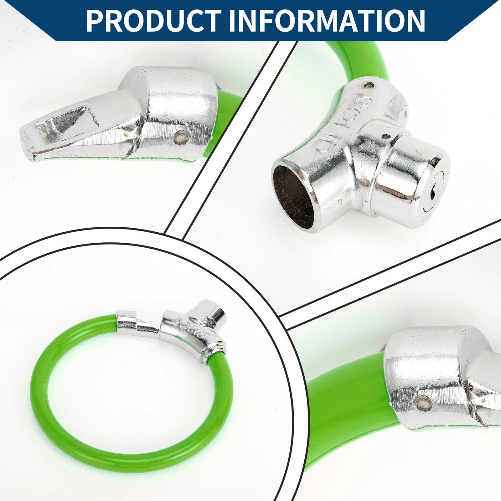 Portable Ring Cable Bike Lock 46cm Anti Theft for Green Mini Lock