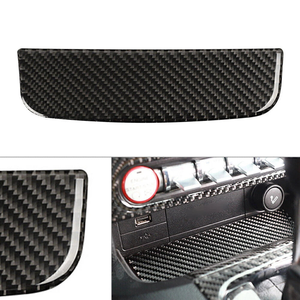 Interior Storage Box Trim Cover for Ford Mustang (2015–2019) Carbon Fiber
