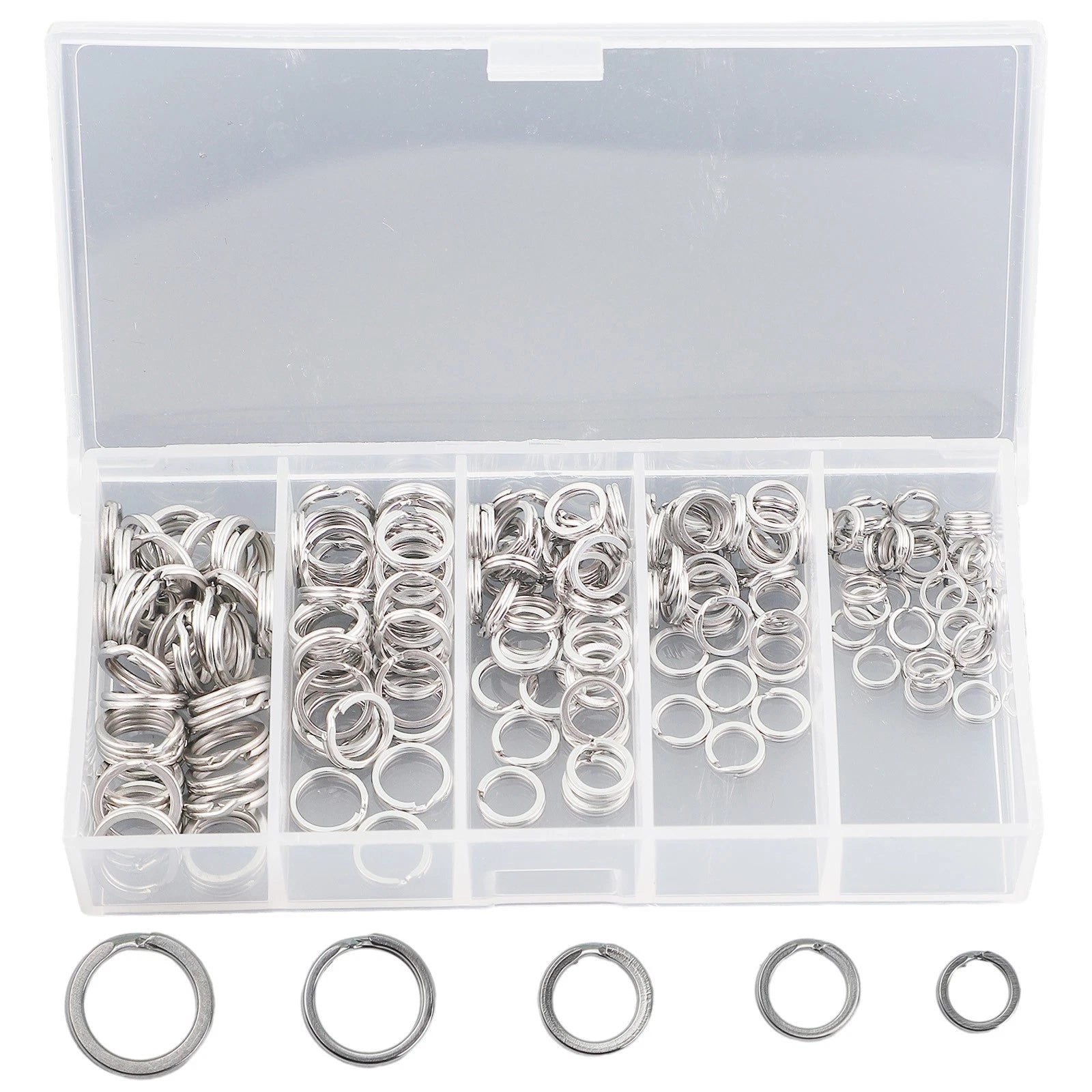 200pcs Stainless Steel Fishing Split Rings Double Loop Connectors