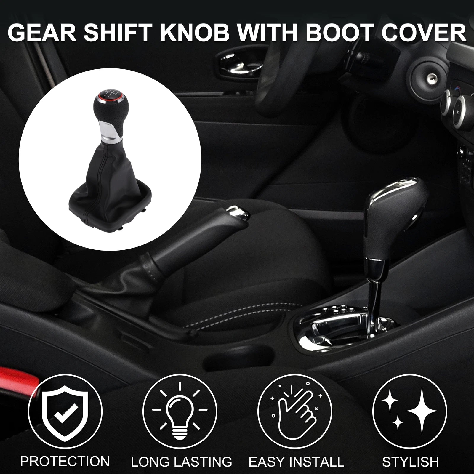 5 Speed Gear Shift Knob with Boot for Audi A3 S3 8P (2003–2013)