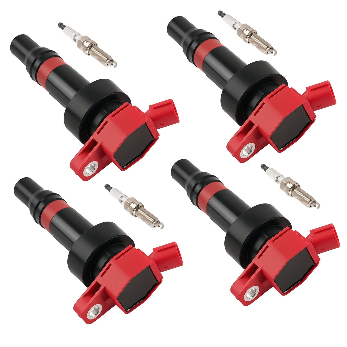4Pcs Ignition Coil Set & Iridium Spark Plugs for Kia Rio 1.6L (2012–2019)