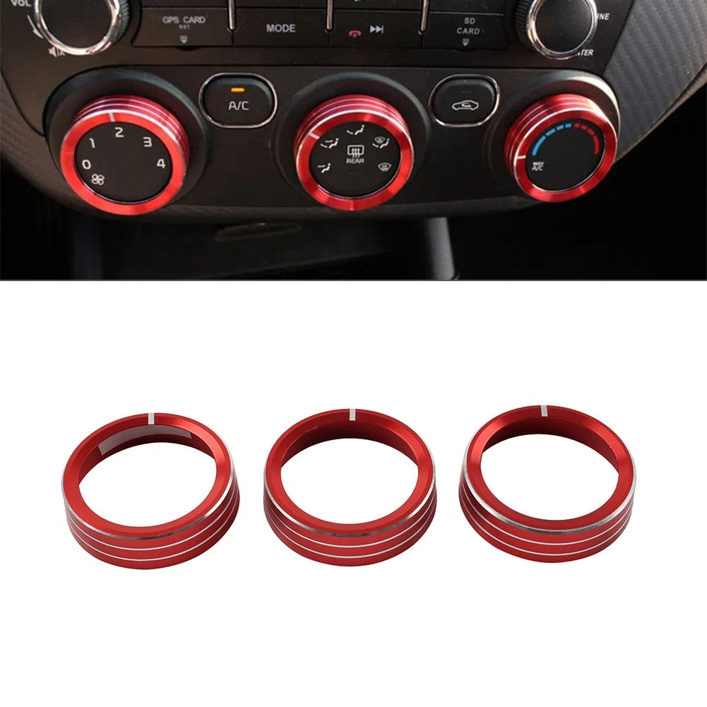 Red AC Switch Control Knob Ring for Kia Cerato K3 Forte (2017–2018)