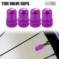 4PCS Bicycle Valve Caps Universal American Type Tire Dust Covers Purple