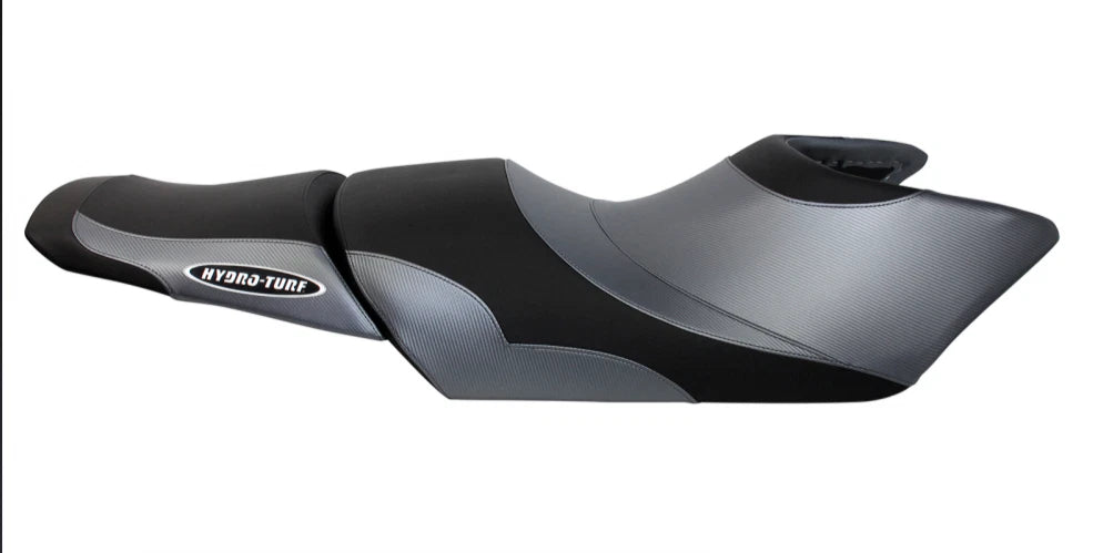 Hydro-Turf Seat Cover for Yamaha FX HO SHO SVHO (2012–2018) Black Silver Carbon Fiber