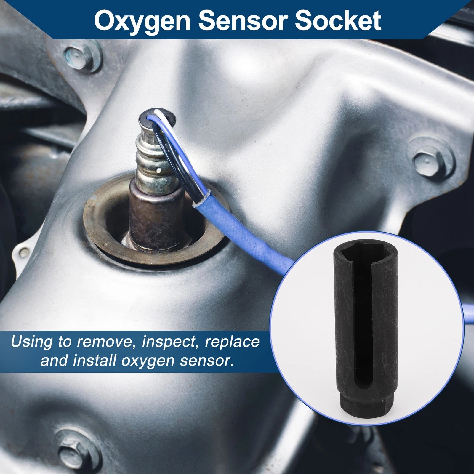 Oxygen Sensor Socket 22mm for Universal Vehicles (1/2 inch, 6 Point)