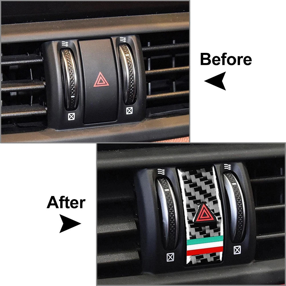 Double Flash Warning Light Panel Cover Trim for Alfa Romeo Giulia (2017–2021)