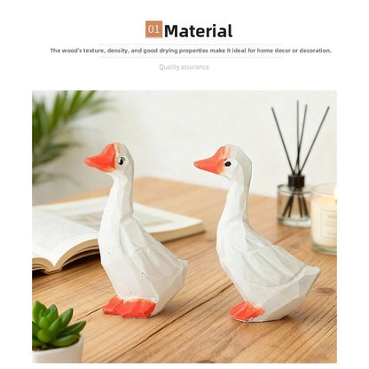 Handmade White Resin Goose Statue for Home Decor Display